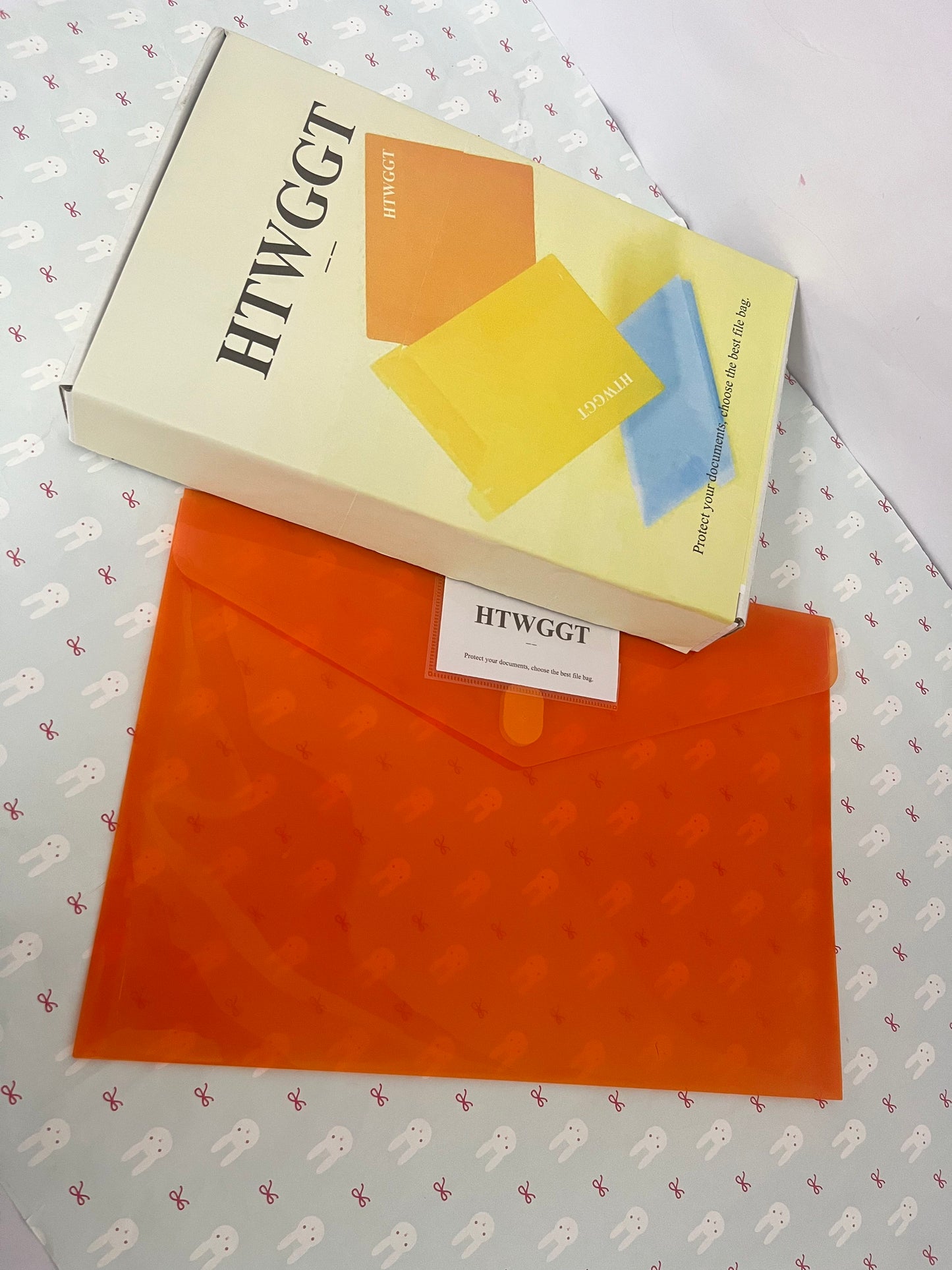 HTWGGT File pockets for stationery use Clear A4 Files Envelope | Plastic Document Pockets with Snap Button, Great for Office(Orange)