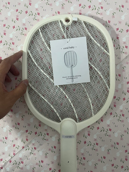 coral baby Electric devices for attracting and killing insects Electric Fly Swatter Racket, 2 in 1 Bug Zapper with USB Rechargeable Base, 4000 Volt Mosquito Killer with 3-Layer Safety Mesh for Pest Insect Control for Indoor、Office、Backyard、Camping