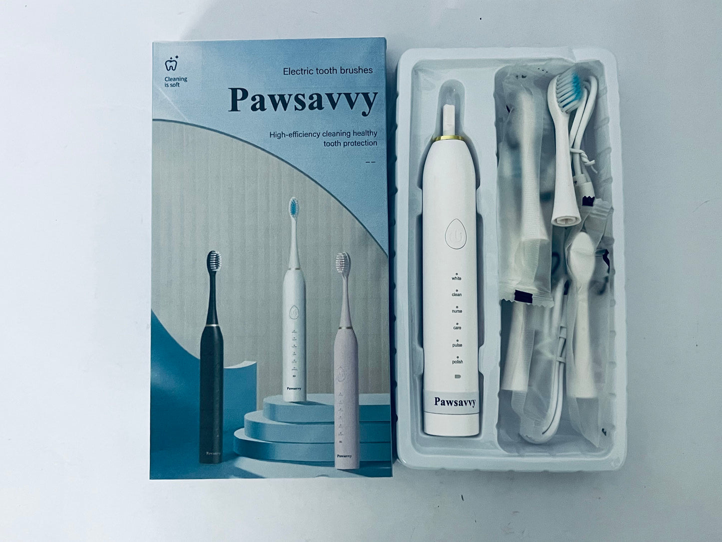 Pawsavvy Electric tooth brushes High Vibration Sonic Electronic Toothbrush for Adults with 2 Minutes Smart Timer, 5 Optional Modes