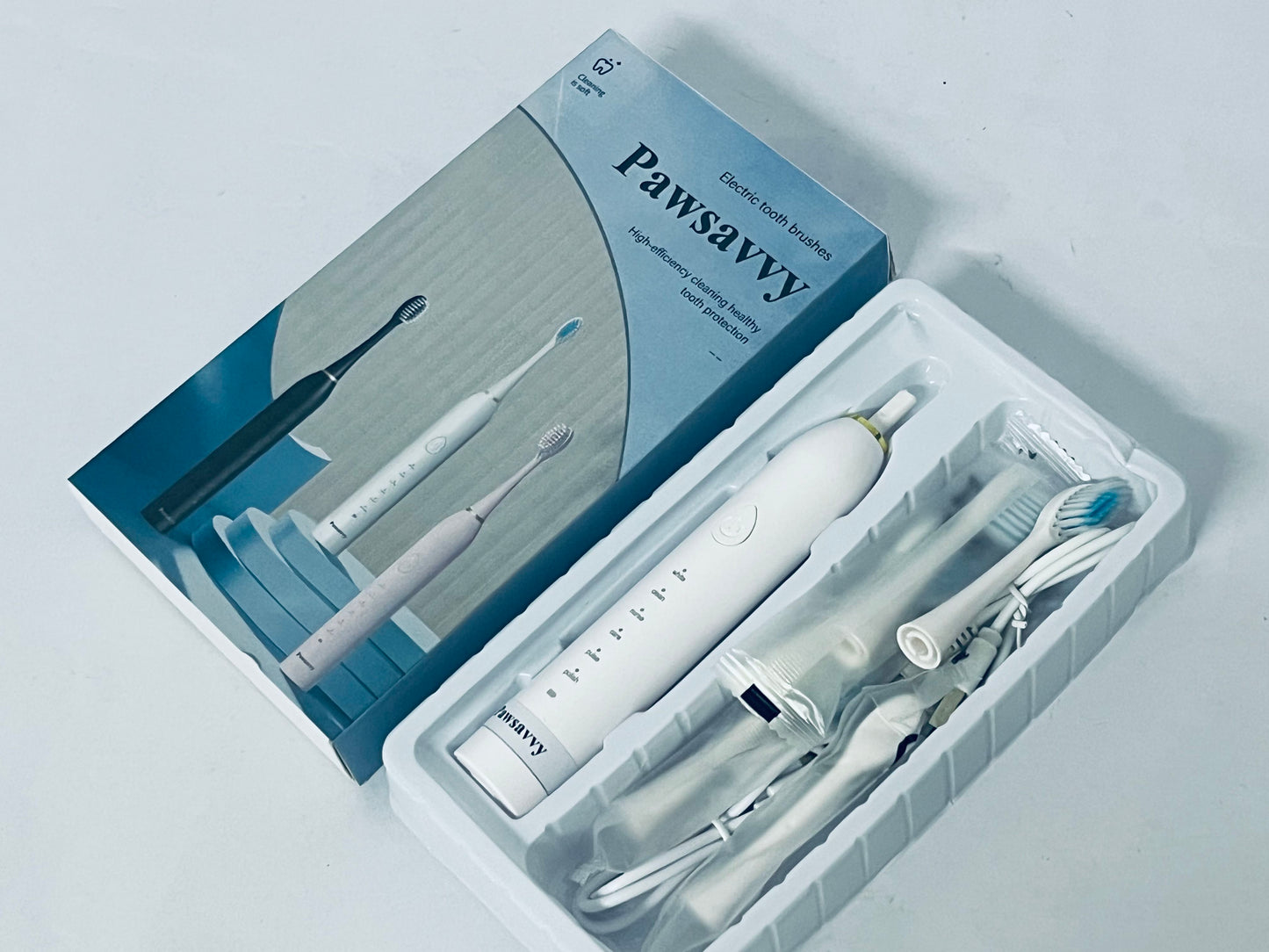 Pawsavvy Electric tooth brushes High Vibration Sonic Electronic Toothbrush for Adults with 2 Minutes Smart Timer, 5 Optional Modes