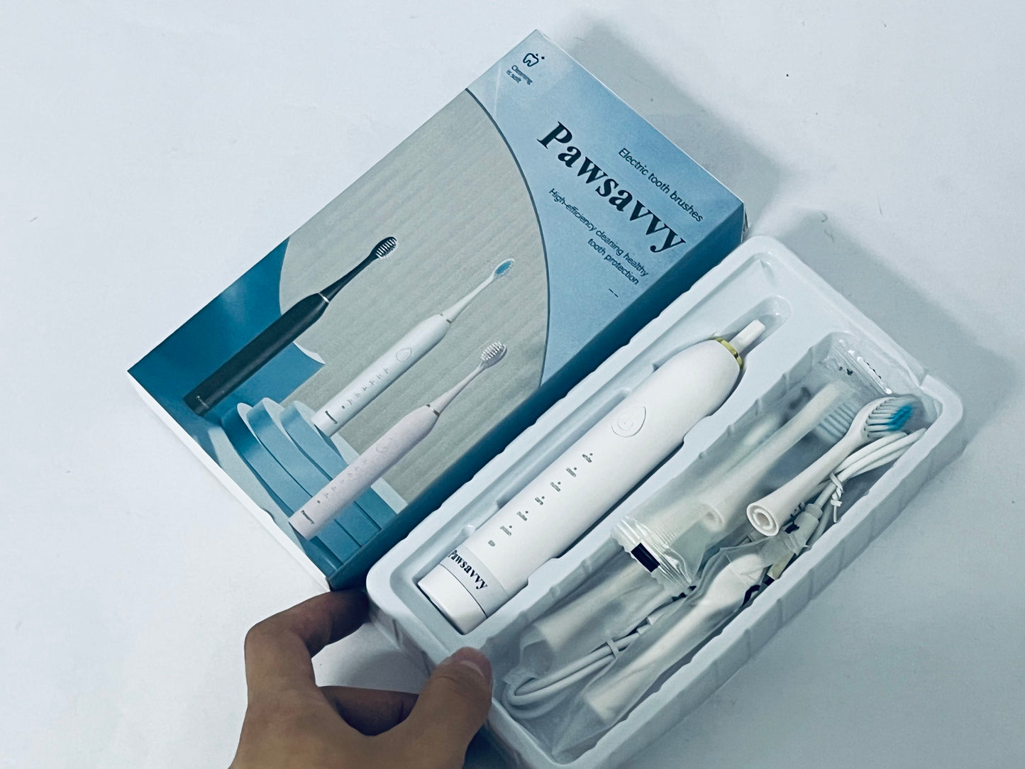 Pawsavvy Electric tooth brushes High Vibration Sonic Electronic Toothbrush for Adults with 2 Minutes Smart Timer, 5 Optional Modes