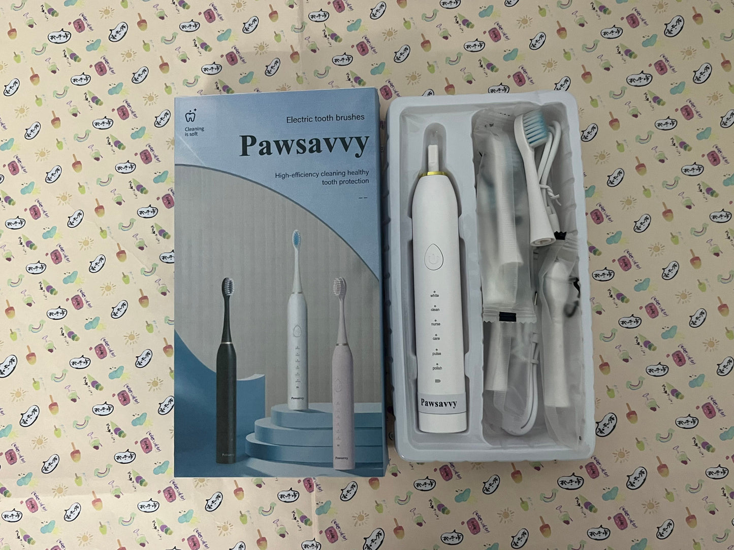 Pawsavvy Electric tooth brushes High Vibration Sonic Electronic Toothbrush for Adults with 2 Minutes Smart Timer, 5 Optional Modes