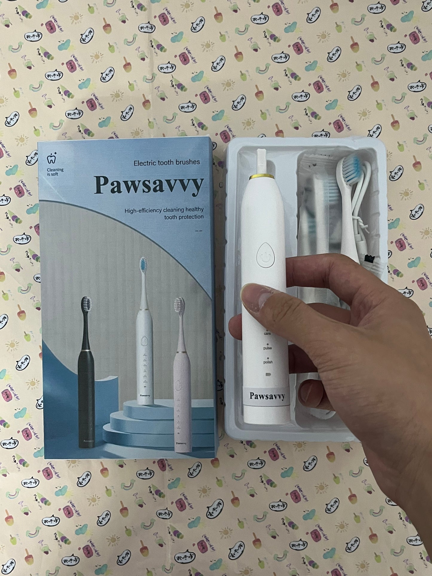 Pawsavvy Electric tooth brushes High Vibration Sonic Electronic Toothbrush for Adults with 2 Minutes Smart Timer, 5 Optional Modes