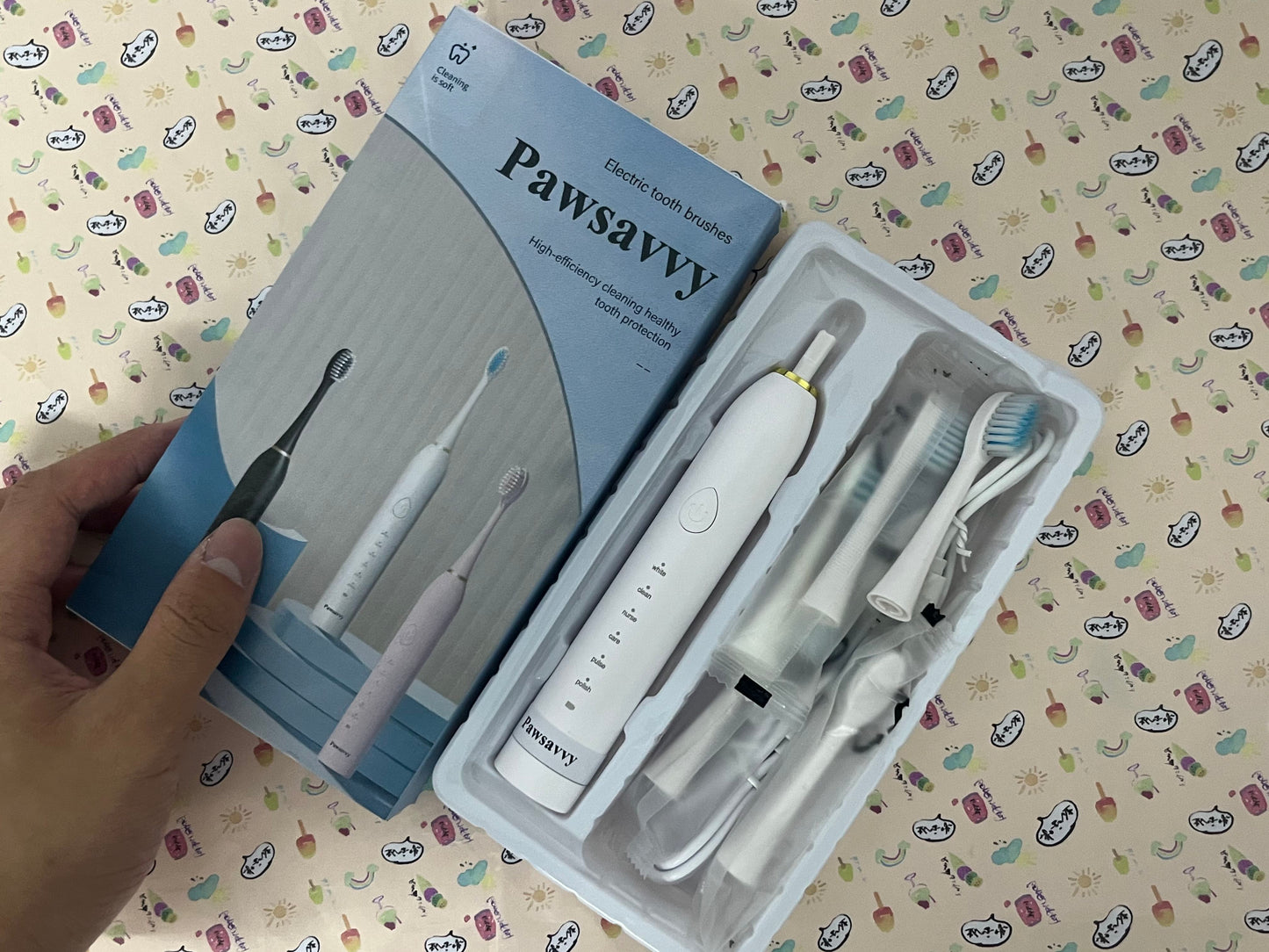 Pawsavvy Electric tooth brushes High Vibration Sonic Electronic Toothbrush for Adults with 2 Minutes Smart Timer, 5 Optional Modes
