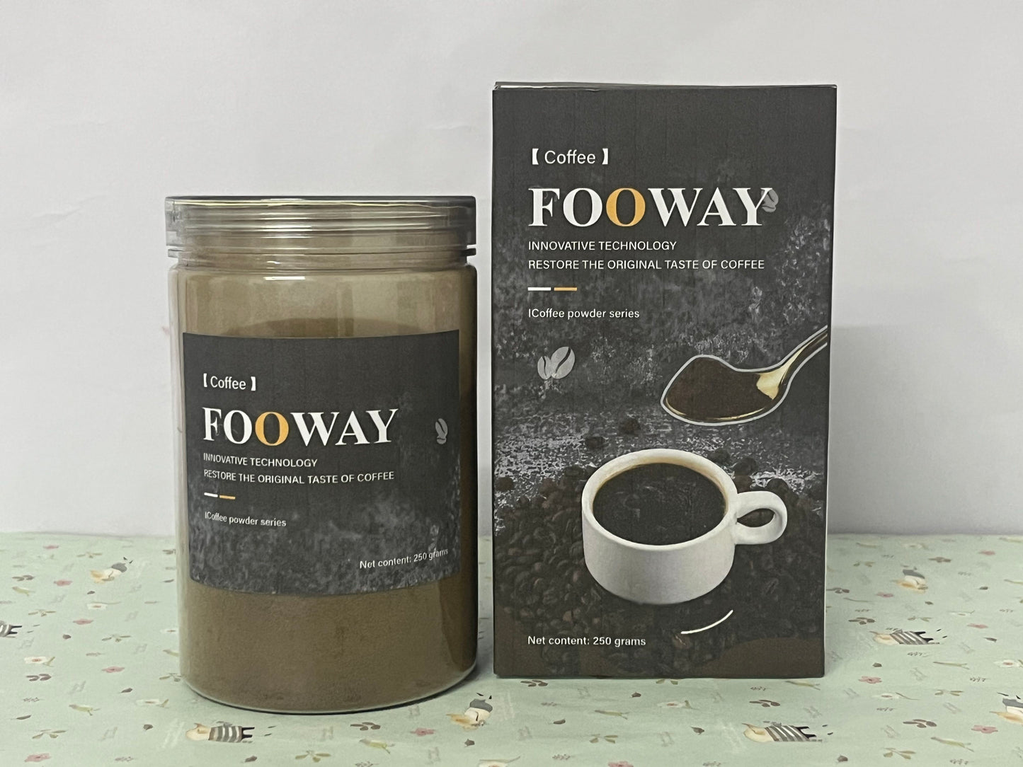 FOOWAY Coffee Espresso Coffee Powder for Baking & Smoothies, Non-GMO Colombian Coffee, Medium Roast, Fine ground