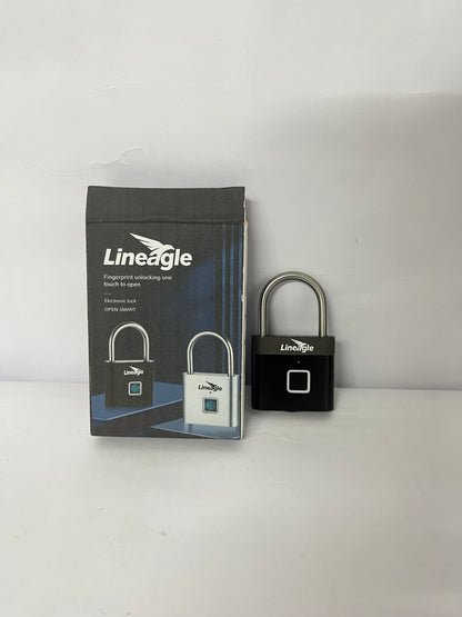 Lineagle Fingerprint Padlock - Keyless Biometric Gate Locks for Outdoor Fence Storage Gym, Combination Lock USB Rechargeable Black