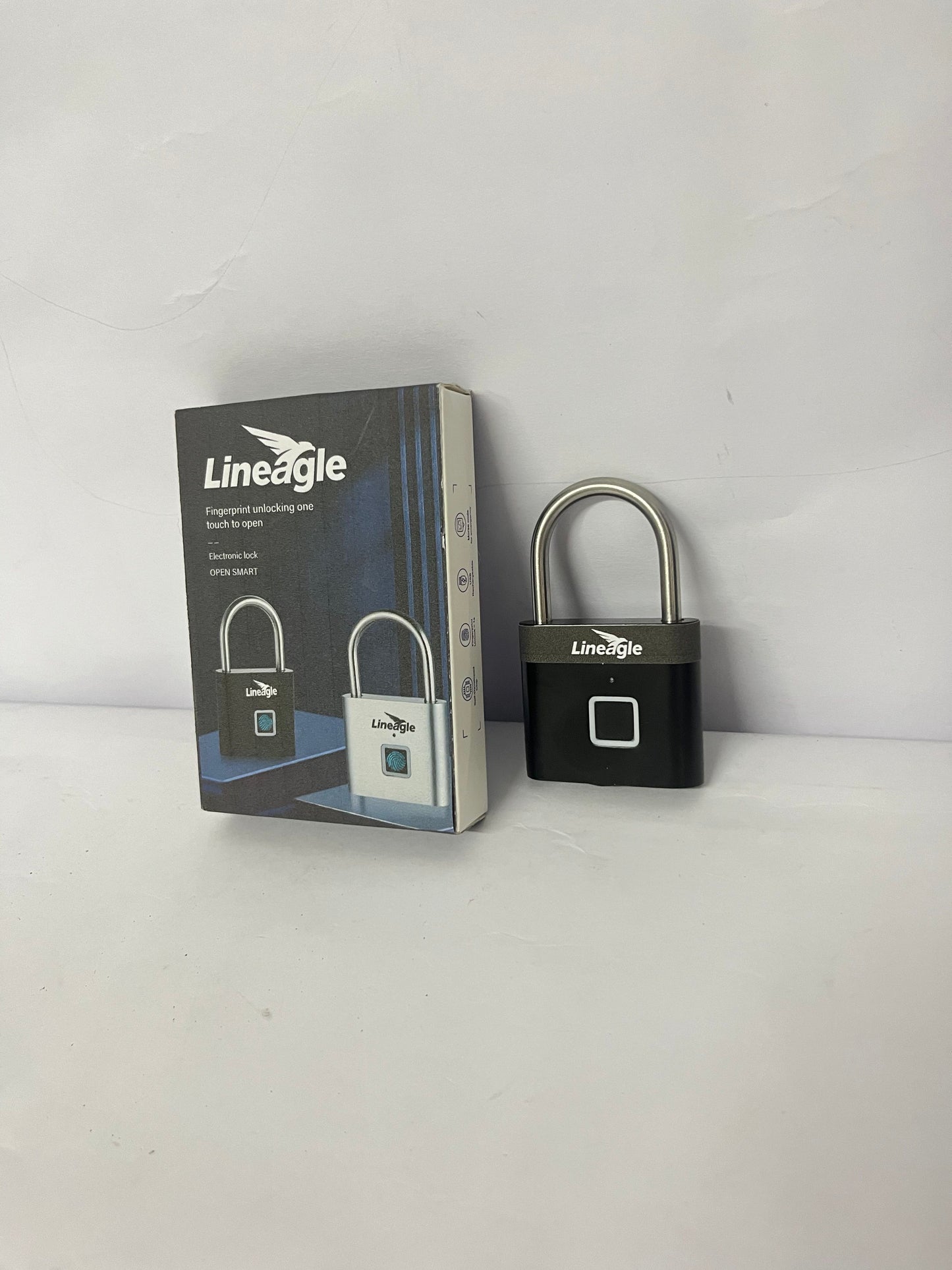 Lineagle Fingerprint Padlock - Keyless Biometric Gate Locks for Outdoor Fence Storage Gym, Combination Lock USB Rechargeable Black