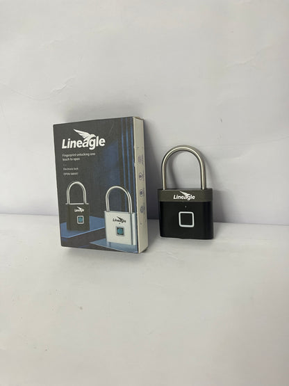 Lineagle Fingerprint Padlock - Keyless Biometric Gate Locks for Outdoor Fence Storage Gym, Combination Lock USB Rechargeable Black