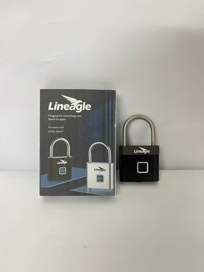 Lineagle Fingerprint Padlock - Keyless Biometric Gate Locks for Outdoor Fence Storage Gym, Combination Lock USB Rechargeable Black