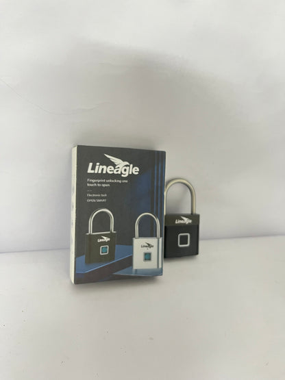 Lineagle Fingerprint Padlock - Keyless Biometric Gate Locks for Outdoor Fence Storage Gym, Combination Lock USB Rechargeable Black