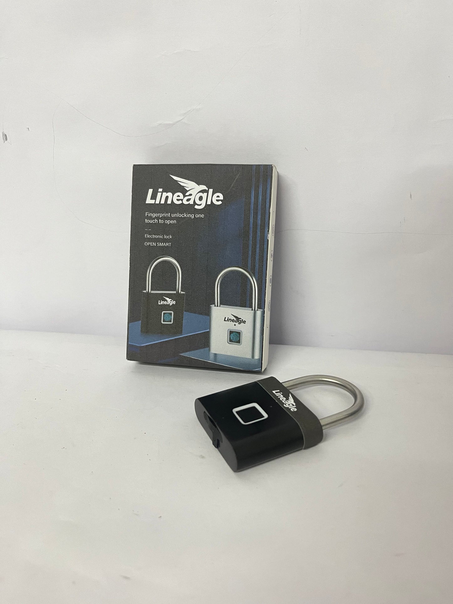 Lineagle Fingerprint Padlock - Keyless Biometric Gate Locks for Outdoor Fence Storage Gym, Combination Lock USB Rechargeable Black