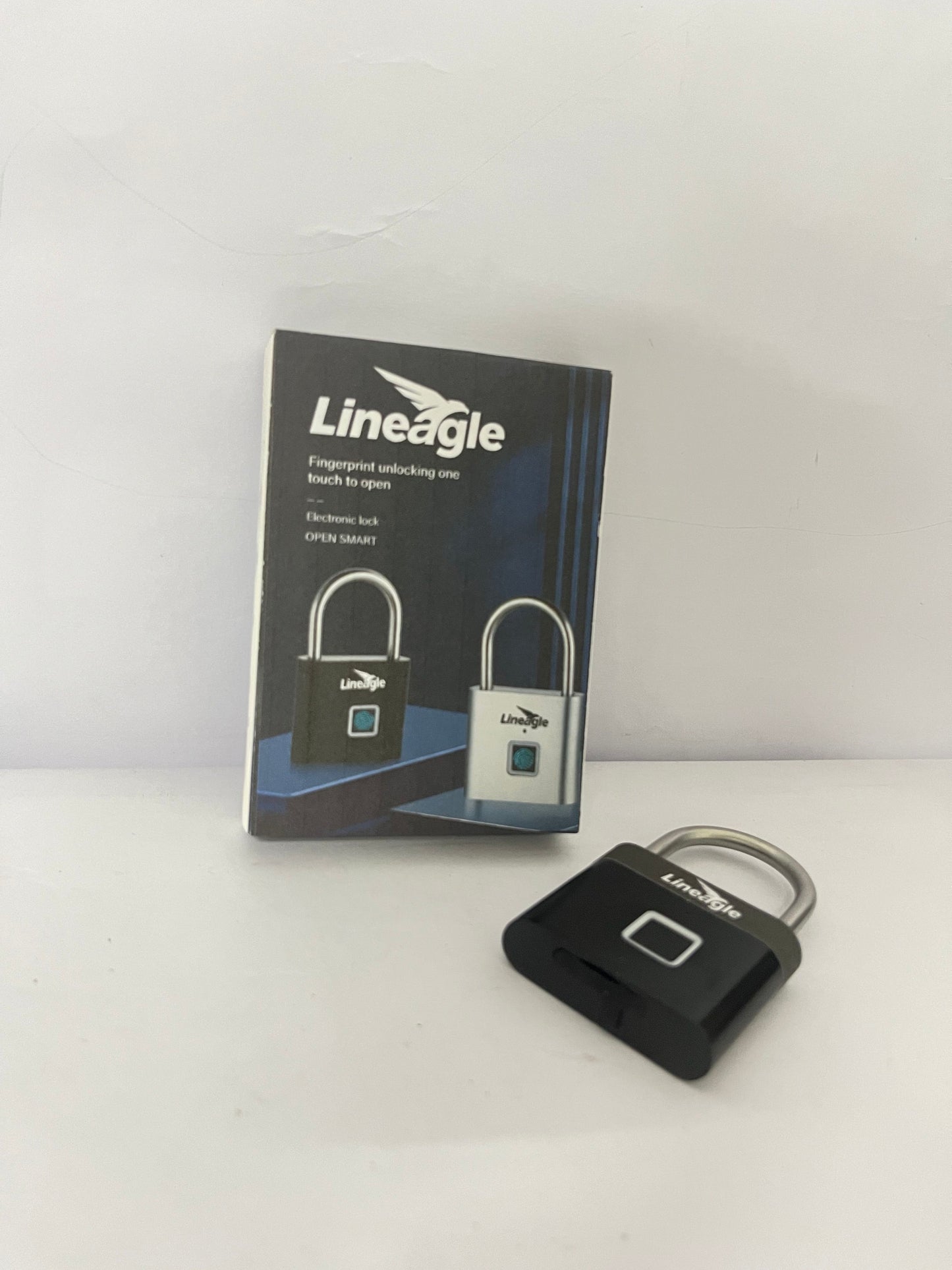 Lineagle Fingerprint Padlock - Keyless Biometric Gate Locks for Outdoor Fence Storage Gym, Combination Lock USB Rechargeable Black