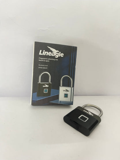 Lineagle Fingerprint Padlock - Keyless Biometric Gate Locks for Outdoor Fence Storage Gym, Combination Lock USB Rechargeable Black