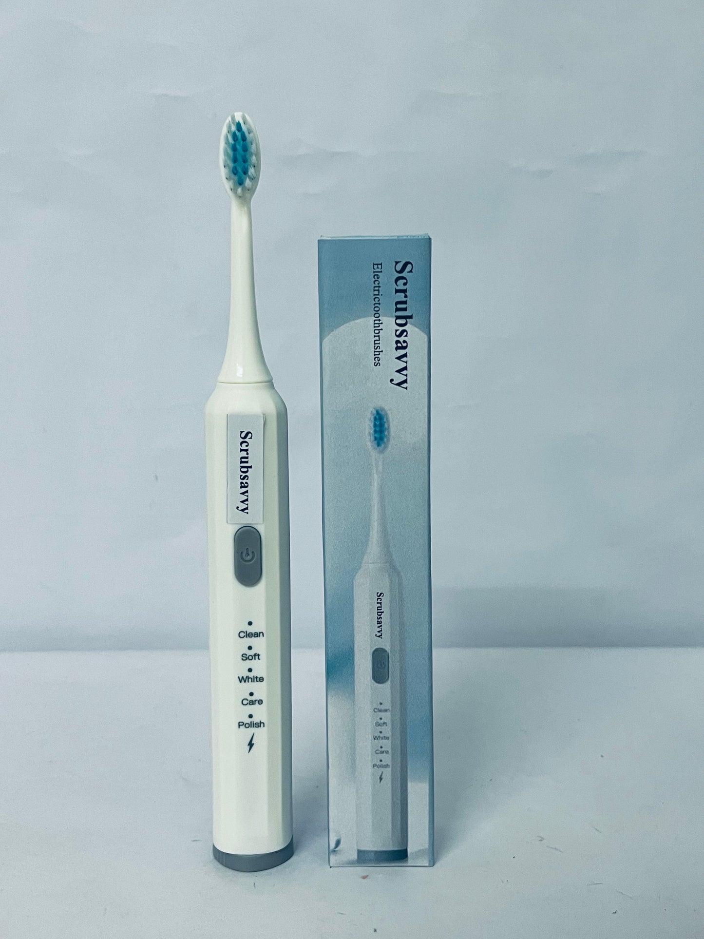 Scrubsavvy Electric toothbrushes Toothbrush w/ 5 Brushing Modes, 2min. auto-Timer, 30sec. Quad-Reminder and Long-Lasting, Extended Charge Battery (White)