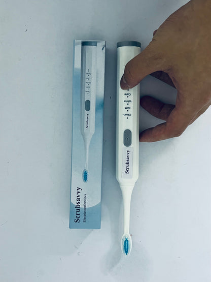 Scrubsavvy Electric toothbrushes Toothbrush w/ 5 Brushing Modes, 2min. auto-Timer, 30sec. Quad-Reminder and Long-Lasting, Extended Charge Battery (White)