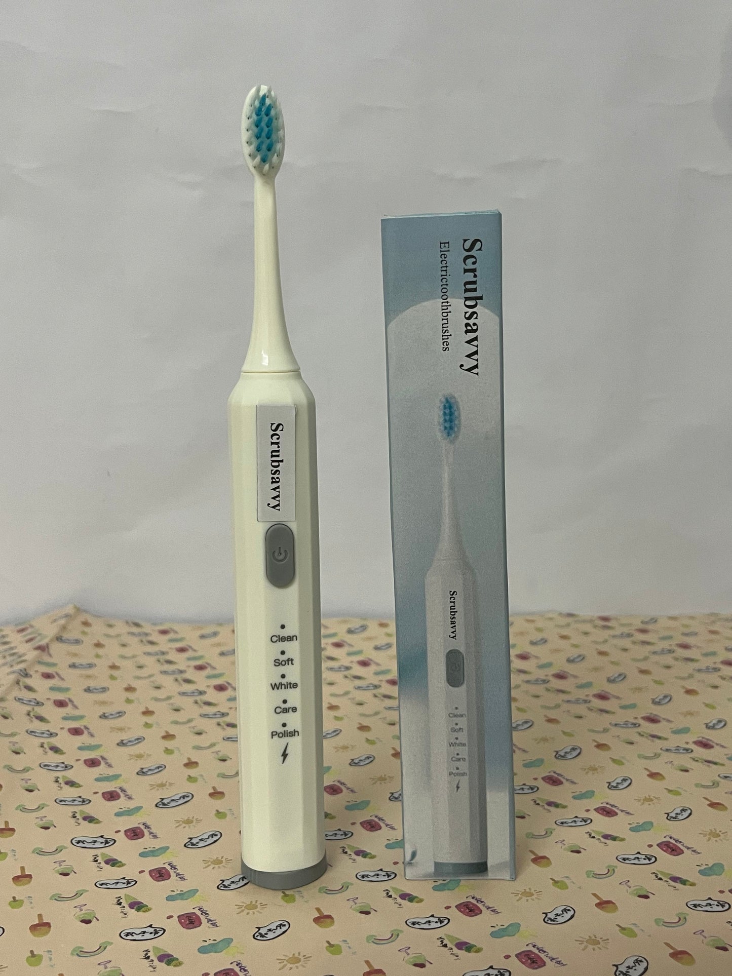 Scrubsavvy Electric toothbrushes Toothbrush w/ 5 Brushing Modes, 2min. auto-Timer, 30sec. Quad-Reminder and Long-Lasting, Extended Charge Battery (White)
