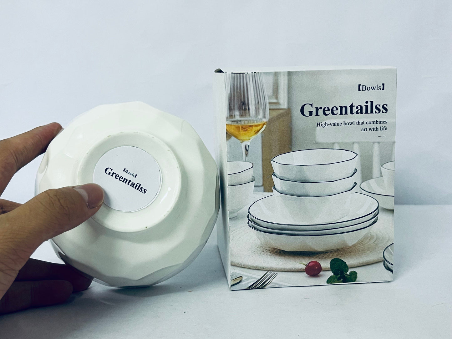 Greentailss Bowls Kitchen Plates and Bowls Sets, White Ceramic Soup Bowls,Microwave and Dishwasher Safe, Scratch Resistant