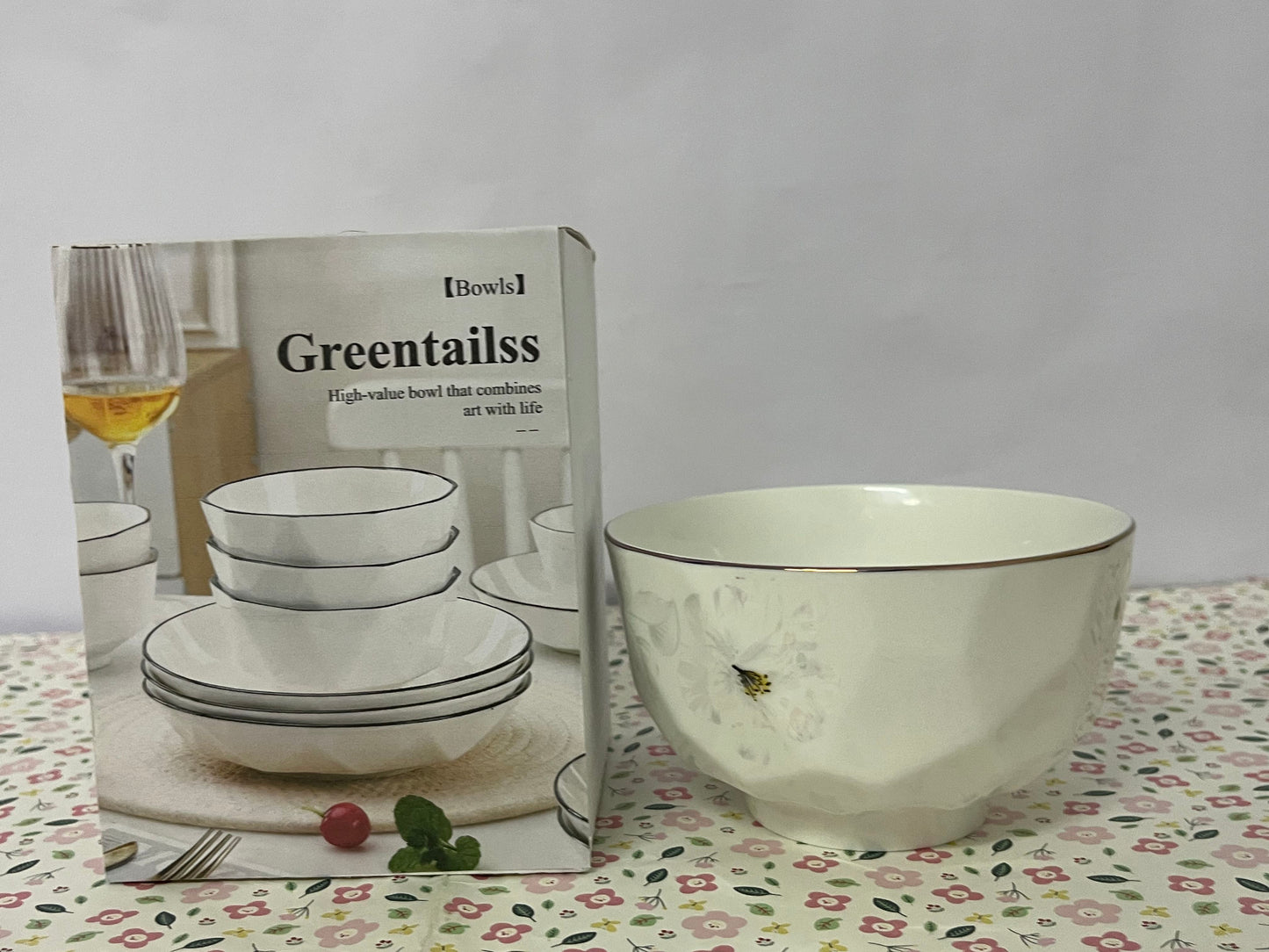 Greentailss Bowls Kitchen Plates and Bowls Sets, White Ceramic Soup Bowls,Microwave and Dishwasher Safe, Scratch Resistant