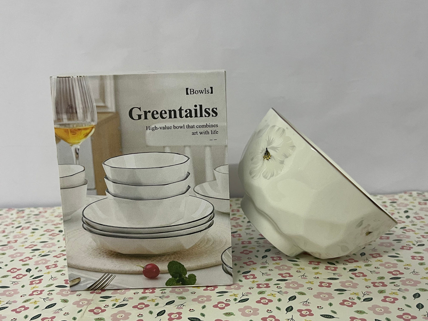 Greentailss Bowls Kitchen Plates and Bowls Sets, White Ceramic Soup Bowls,Microwave and Dishwasher Safe, Scratch Resistant