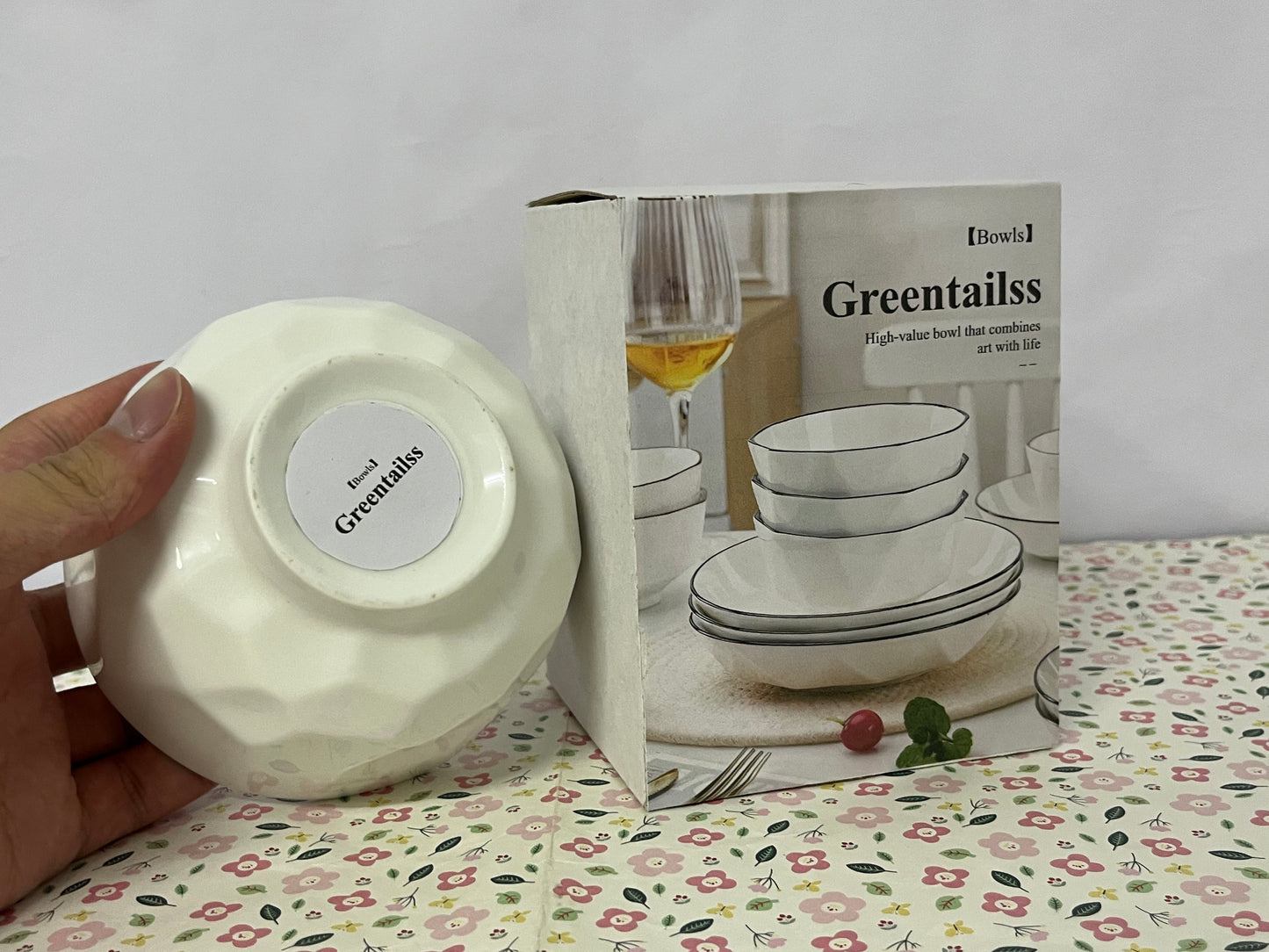 Greentailss Bowls Kitchen Plates and Bowls Sets, White Ceramic Soup Bowls,Microwave and Dishwasher Safe, Scratch Resistant