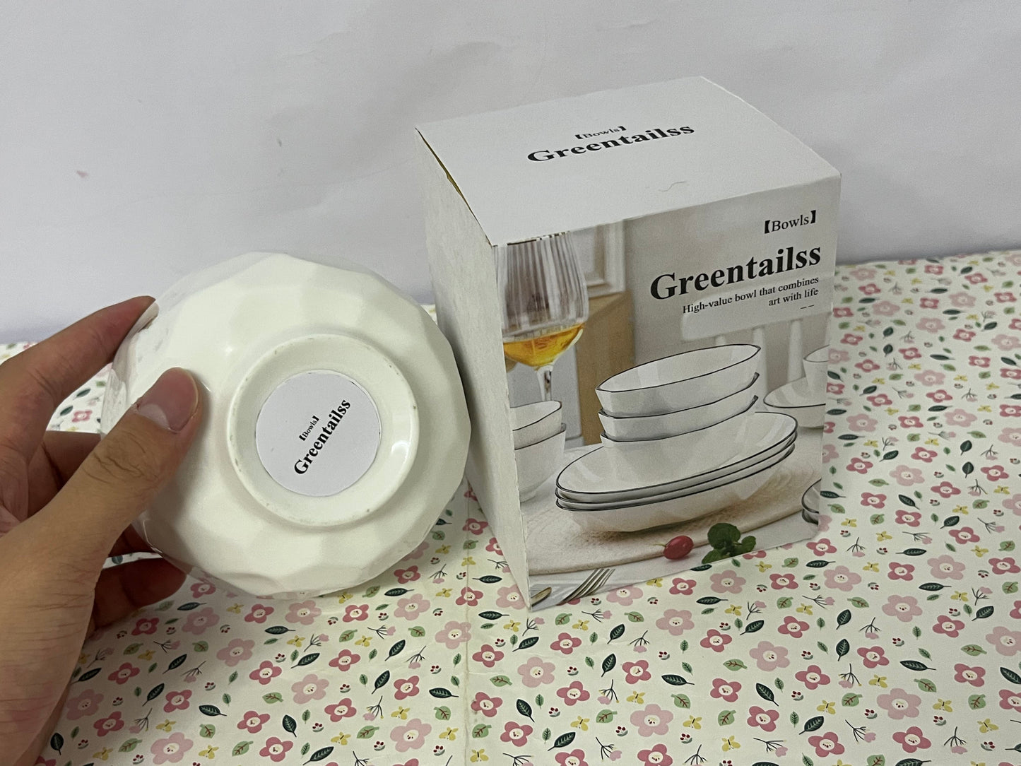 Greentailss Bowls Kitchen Plates and Bowls Sets, White Ceramic Soup Bowls,Microwave and Dishwasher Safe, Scratch Resistant