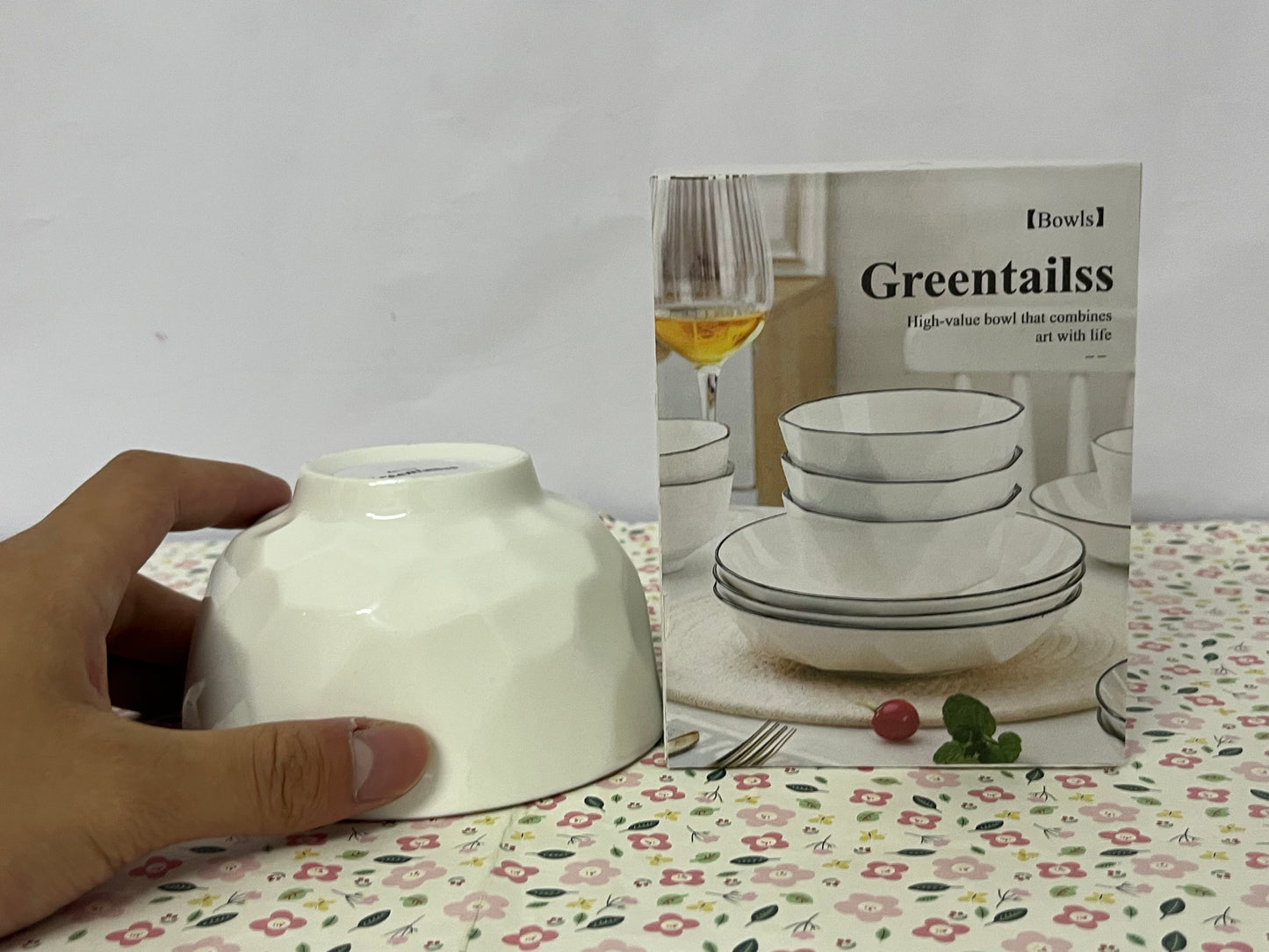 Greentailss Bowls Kitchen Plates and Bowls Sets, White Ceramic Soup Bowls,Microwave and Dishwasher Safe, Scratch Resistant