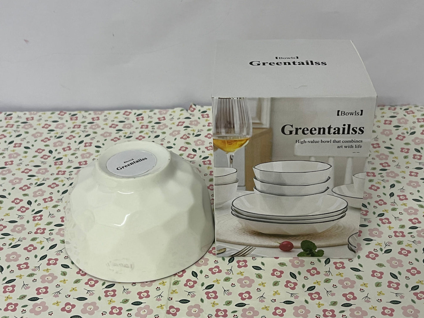 Greentailss Bowls Kitchen Plates and Bowls Sets, White Ceramic Soup Bowls,Microwave and Dishwasher Safe, Scratch Resistant