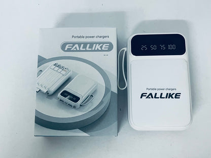 FALLIKE Portable power chargers with Digital LED Display, Compact Design with Lanyard, Multi-Device Compatible External Battery Pack