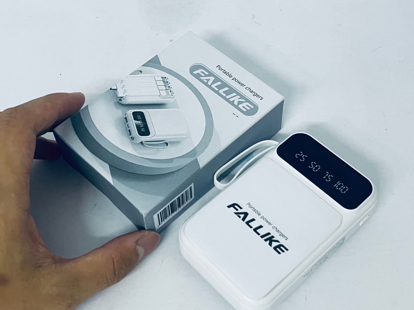 FALLIKE Portable power chargers with Digital LED Display, Compact Design with Lanyard, Multi-Device Compatible External Battery Pack