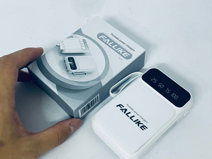 FALLIKE Portable power chargers with Digital LED Display, Compact Design with Lanyard, Multi-Device Compatible External Battery Pack