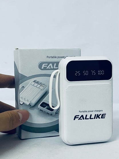 FALLIKE Portable power chargers with Digital LED Display, Compact Design with Lanyard, Multi-Device Compatible External Battery Pack