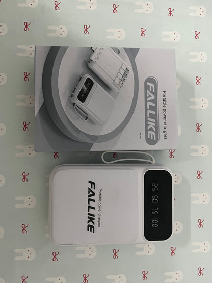 FALLIKE Portable power chargers with Digital LED Display, Compact Design with Lanyard, Multi-Device Compatible External Battery Pack