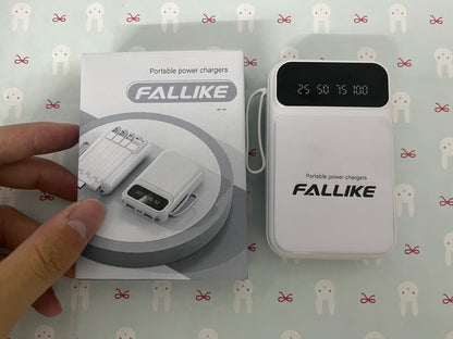FALLIKE Portable power chargers with Digital LED Display, Compact Design with Lanyard, Multi-Device Compatible External Battery Pack