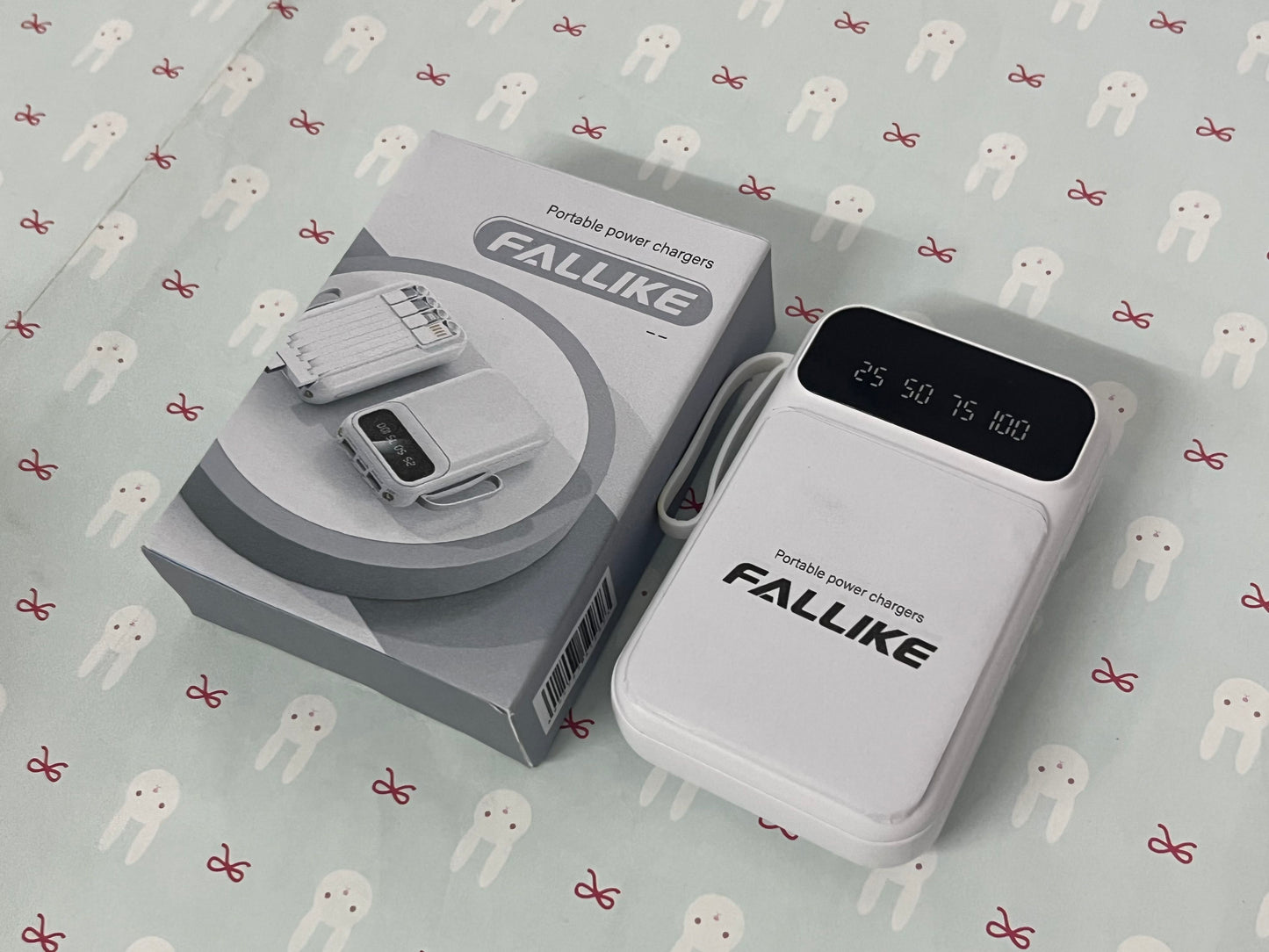 FALLIKE Portable power chargers with Digital LED Display, Compact Design with Lanyard, Multi-Device Compatible External Battery Pack