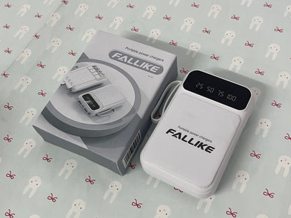 FALLIKE Portable power chargers with Digital LED Display, Compact Design with Lanyard, Multi-Device Compatible External Battery Pack