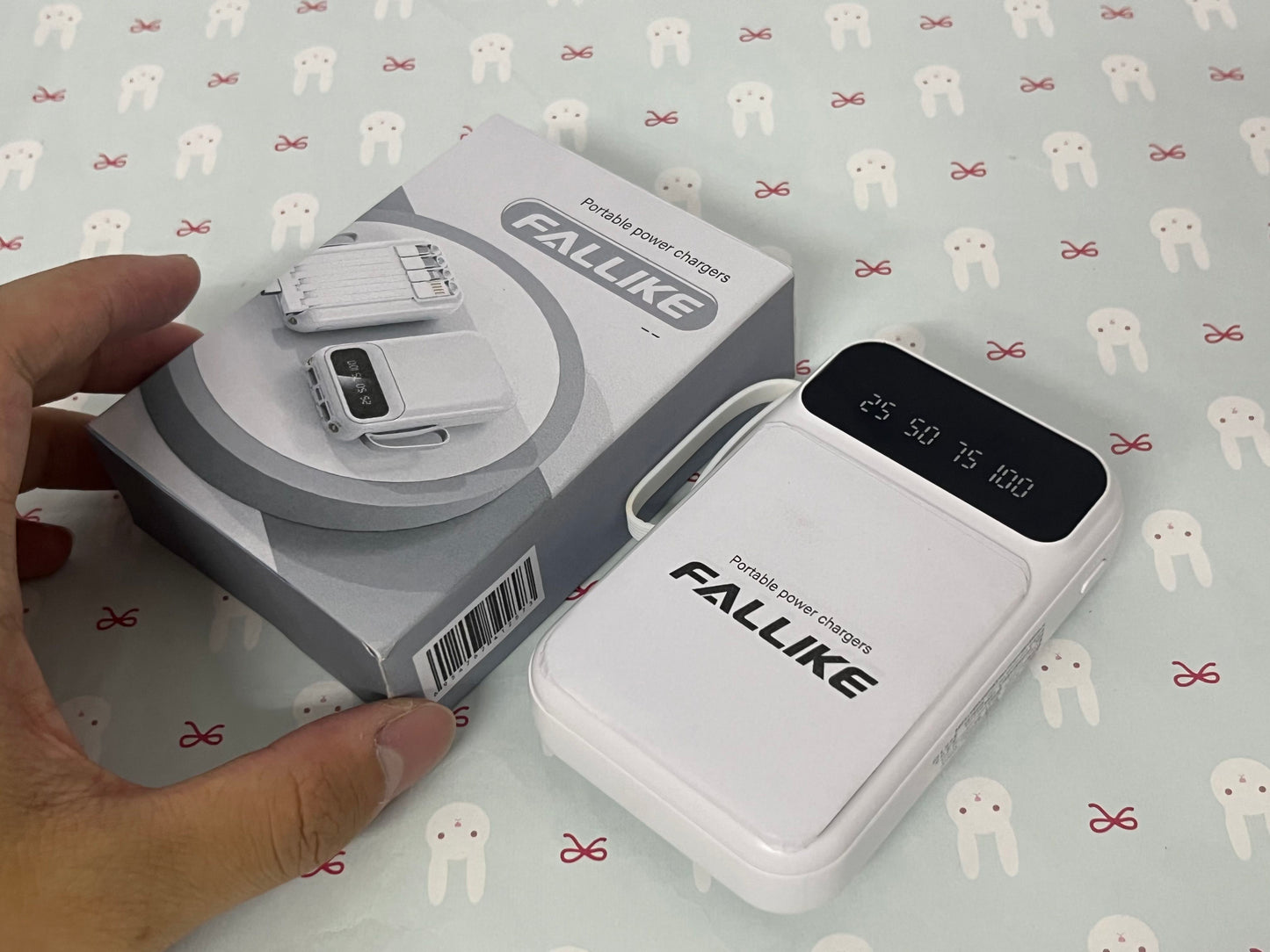FALLIKE Portable power chargers with Digital LED Display, Compact Design with Lanyard, Multi-Device Compatible External Battery Pack