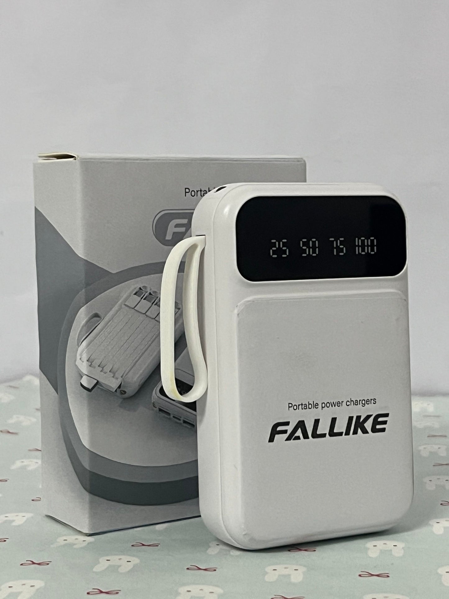 FALLIKE Portable power chargers with Digital LED Display, Compact Design with Lanyard, Multi-Device Compatible External Battery Pack