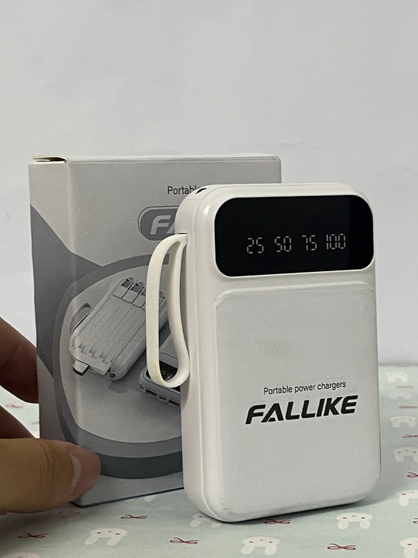 FALLIKE Portable power chargers with Digital LED Display, Compact Design with Lanyard, Multi-Device Compatible External Battery Pack