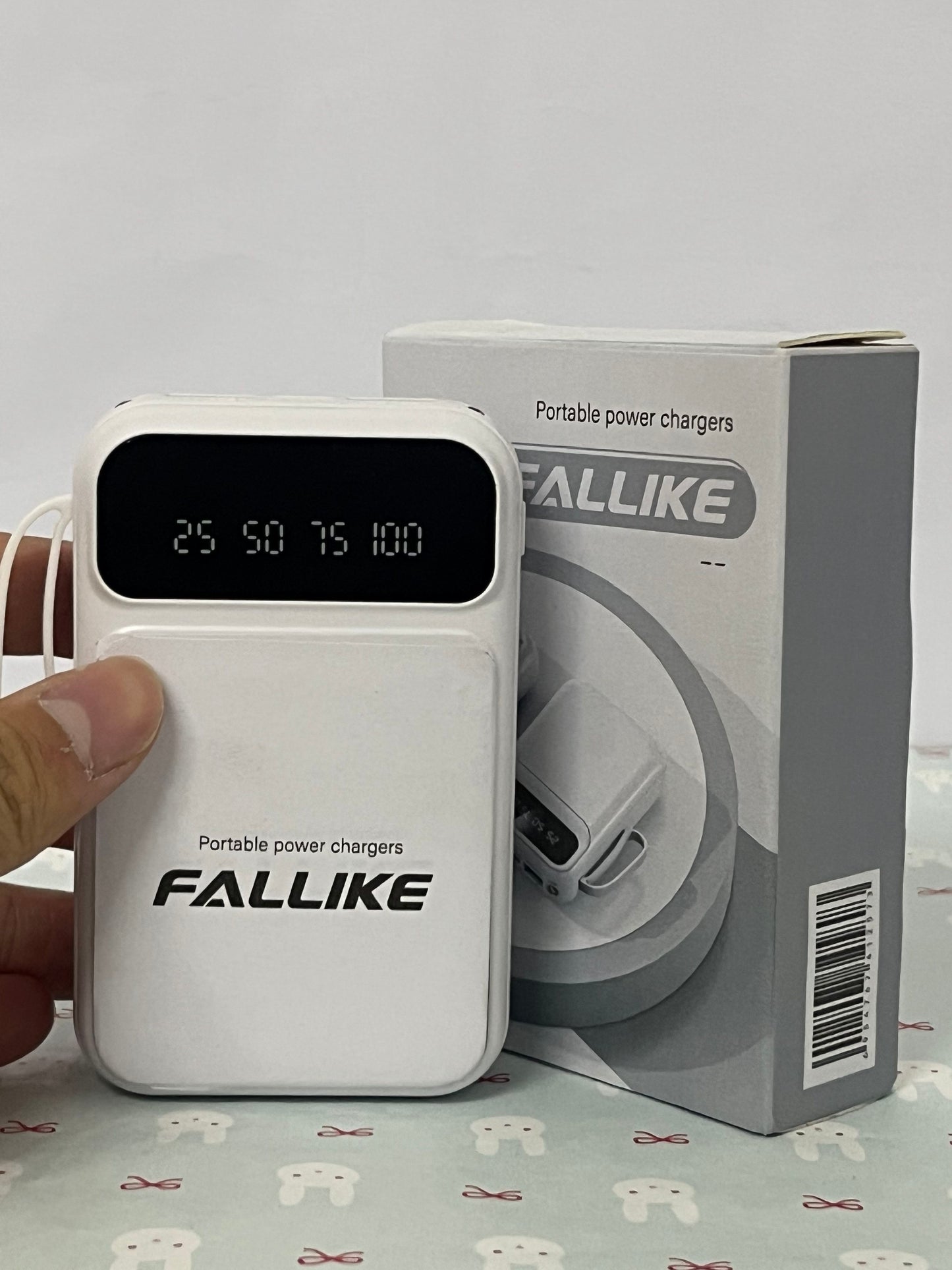 FALLIKE Portable power chargers with Digital LED Display, Compact Design with Lanyard, Multi-Device Compatible External Battery Pack