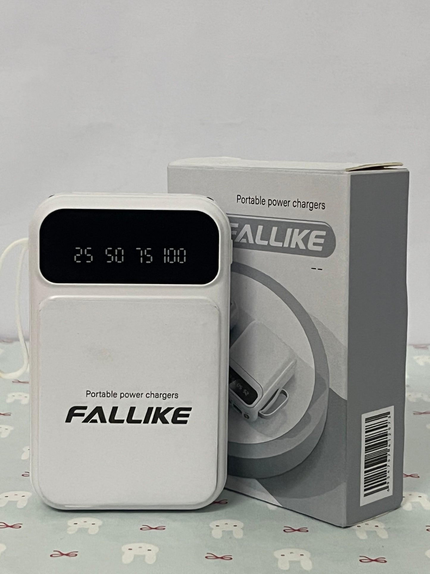 FALLIKE Portable power chargers with Digital LED Display, Compact Design with Lanyard, Multi-Device Compatible External Battery Pack