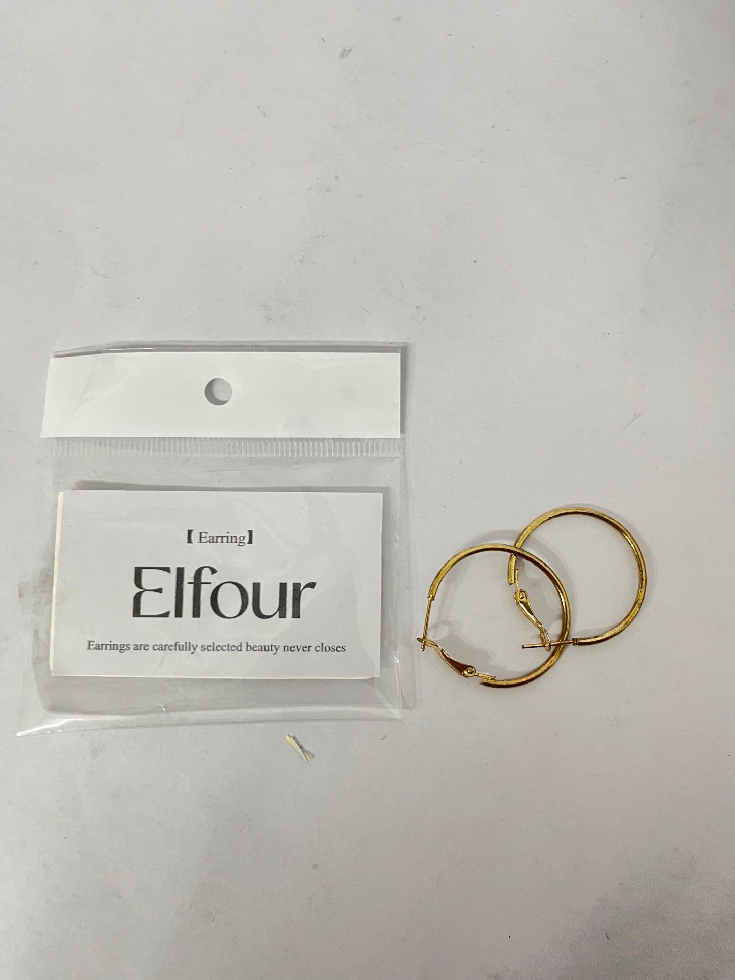Elfour Classic Gold Hoop Earrings | Minimalist & Versatile, Elevate Your Daily Look