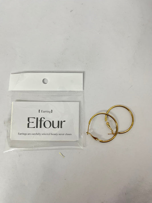 Elfour Classic Gold Hoop Earrings | Minimalist & Versatile, Elevate Your Daily Look