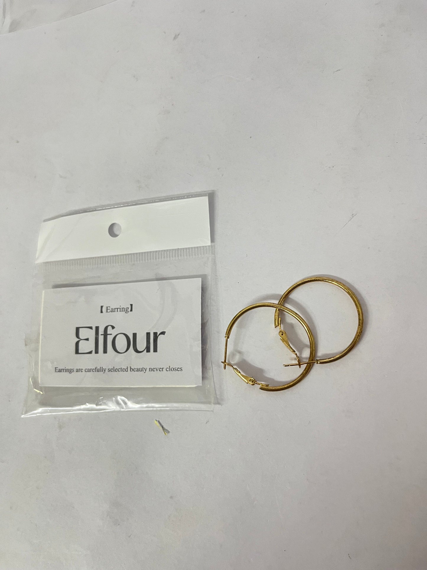 Elfour Classic Gold Hoop Earrings | Minimalist & Versatile, Elevate Your Daily Look