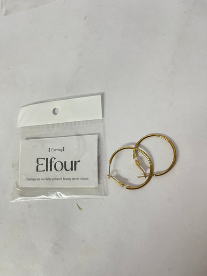 Elfour Classic Gold Hoop Earrings | Minimalist & Versatile, Elevate Your Daily Look