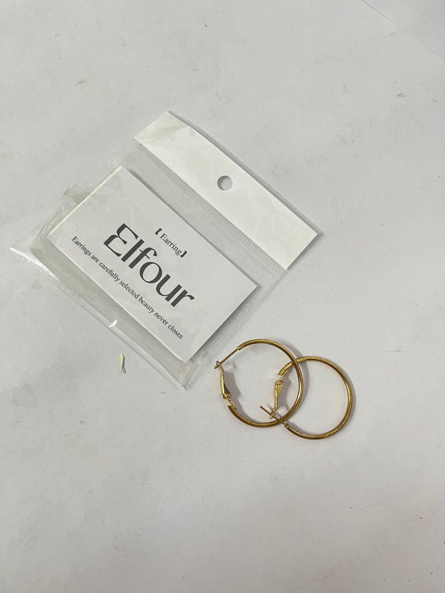 Elfour Classic Gold Hoop Earrings | Minimalist & Versatile, Elevate Your Daily Look