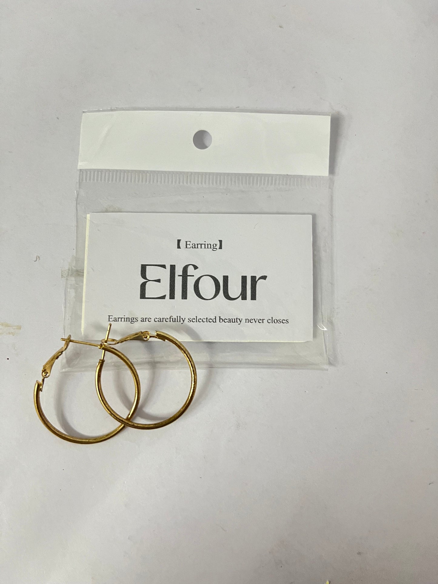 Elfour Classic Gold Hoop Earrings | Minimalist & Versatile, Elevate Your Daily Look