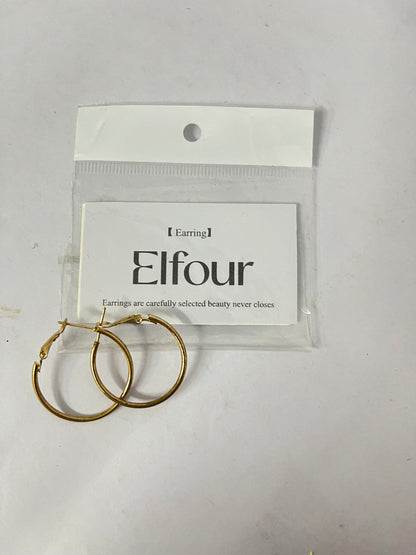 Elfour Classic Gold Hoop Earrings | Minimalist & Versatile, Elevate Your Daily Look