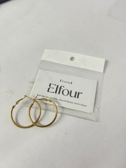 Elfour Classic Gold Hoop Earrings | Minimalist & Versatile, Elevate Your Daily Look