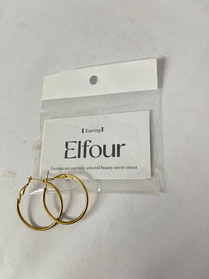 Elfour Classic Gold Hoop Earrings | Minimalist & Versatile, Elevate Your Daily Look