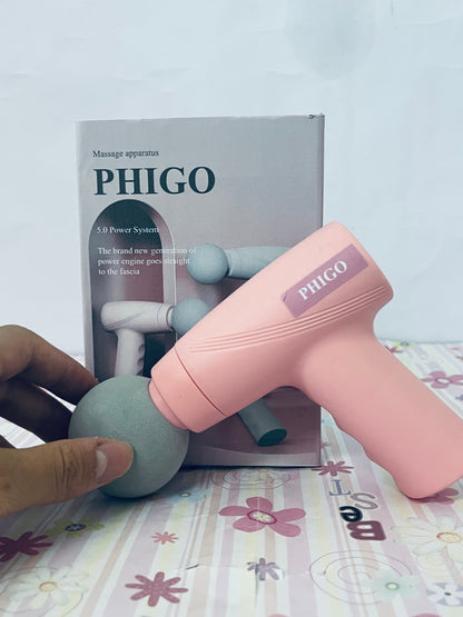 PHIGO Massage apparatus Mini Massage Gun-Pink，Muscle Deep Tissue Massager Gun, Handheld Percussion Massager, Portable Quiet Massage Gun with Carry Case for Home Office Gym Motehr Day Gifts for Women Men Her